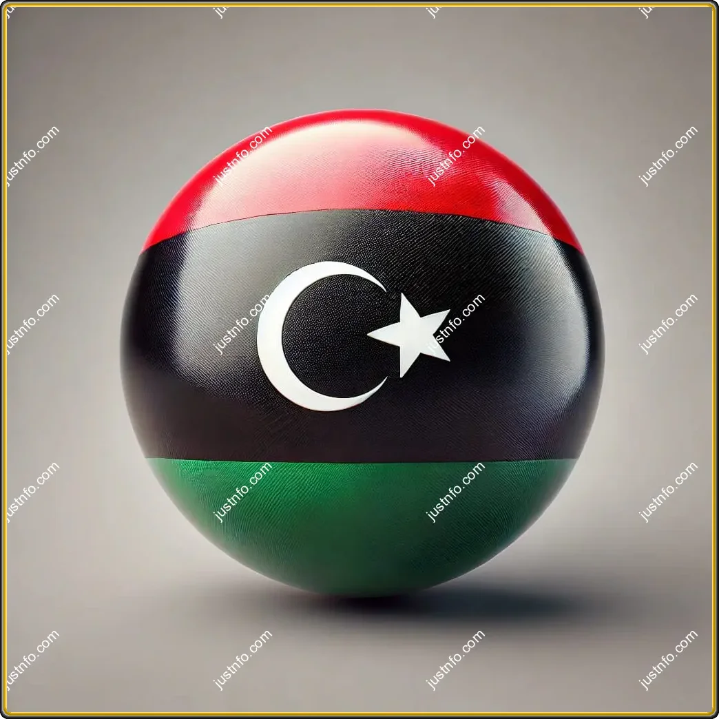 تصميم كروي ثلاثي الأبعاد لعلم ليبيا