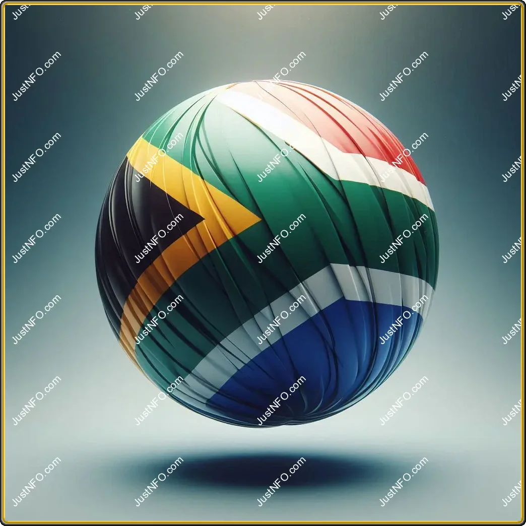 تصميم كروي ثلاثي الأبعاد لعلم جنوب أفريقيا