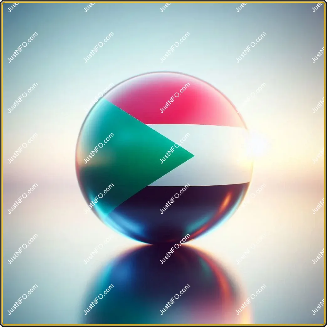 تصميم كروي ثلاثي الأبعاد لعلم السودان
