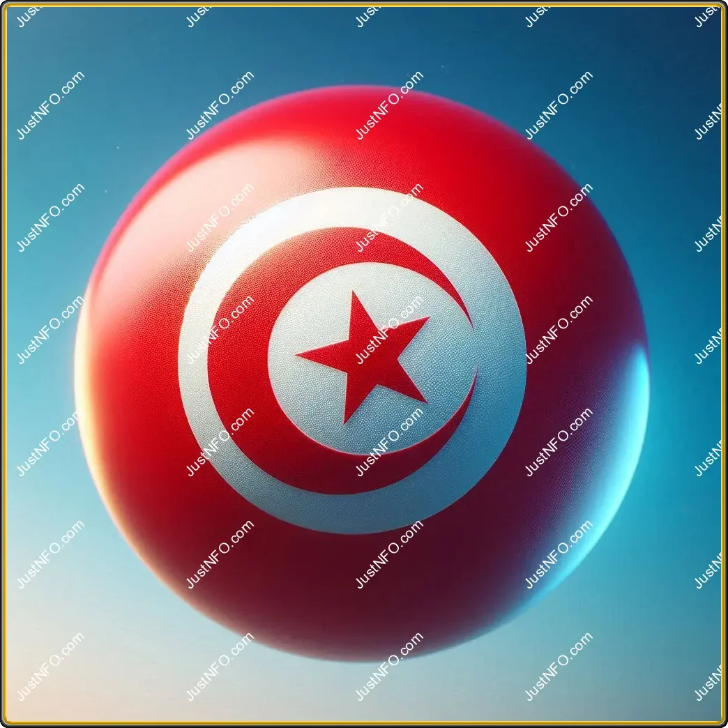 تصميم كروي ثلاثي الأبعاد لعلم تونس