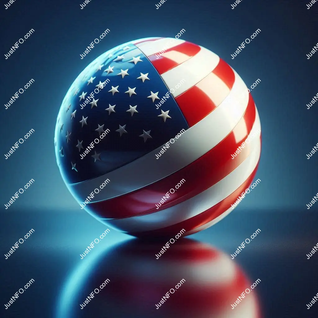 تصميم كروي ثلاثي الأبعاد لعلم الولايات المتحدة