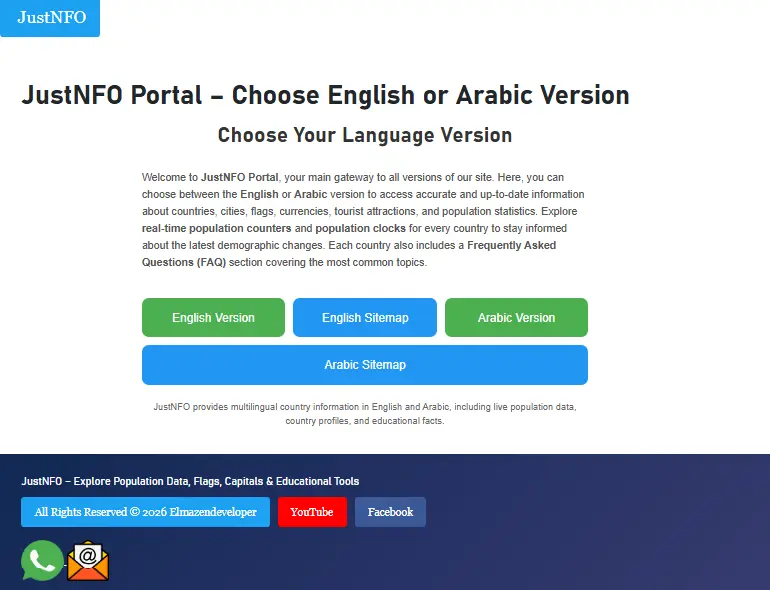 واجهة اختيار اللغة بين العربية والإنجليزية داخل المنصة متعددة اللغات